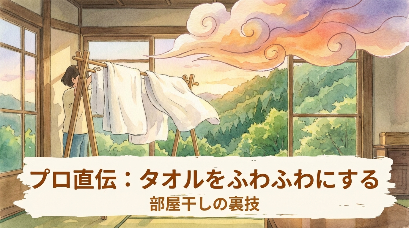 プロ直伝：タオルをふわふわにする部屋干しの裏技