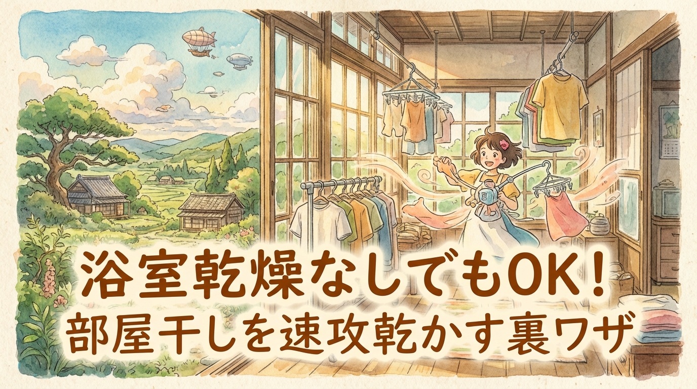 浴室乾燥なしでもOK！部屋干しを速攻乾かす裏ワザ