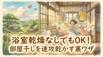 浴室乾燥なしでもOK！部屋干しを速攻乾かす裏ワザ
