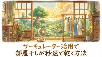 サーキュレーター活用で部屋干しが秒速で乾く方法
