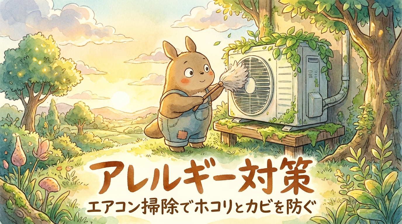 アレルギー対策：エアコン掃除でホコリとカビを防ぐ