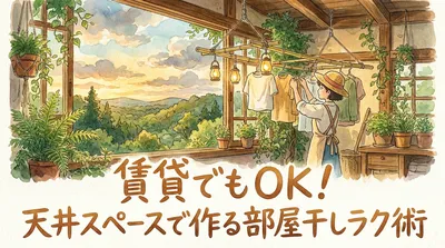 賃貸でもOK！天井スペースで作る部屋干しラク術