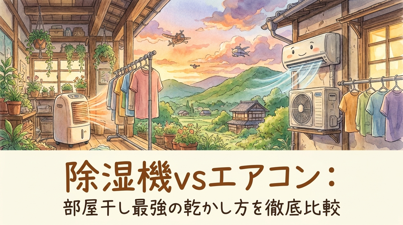 除湿機vsエアコン:部屋干し最強の乾かし方を徹底比較